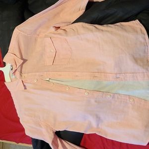 Goodfellow & Co Men's Pink Double Weave Long Sleeve Button-Down, Size Small